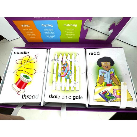 2012 Ready Set Go Educational Puzzle Cards Look Link Learn Action Rhyming Match - Picture 4 of 5
